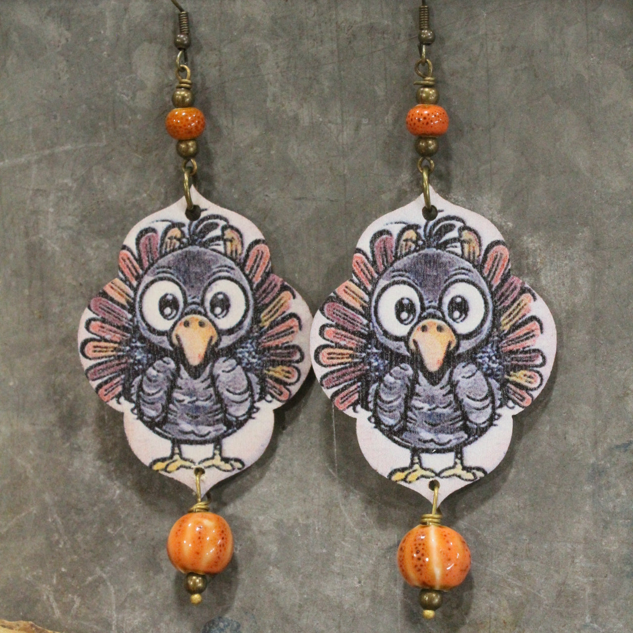 Fall Pumpkins & A Turkey Earrings