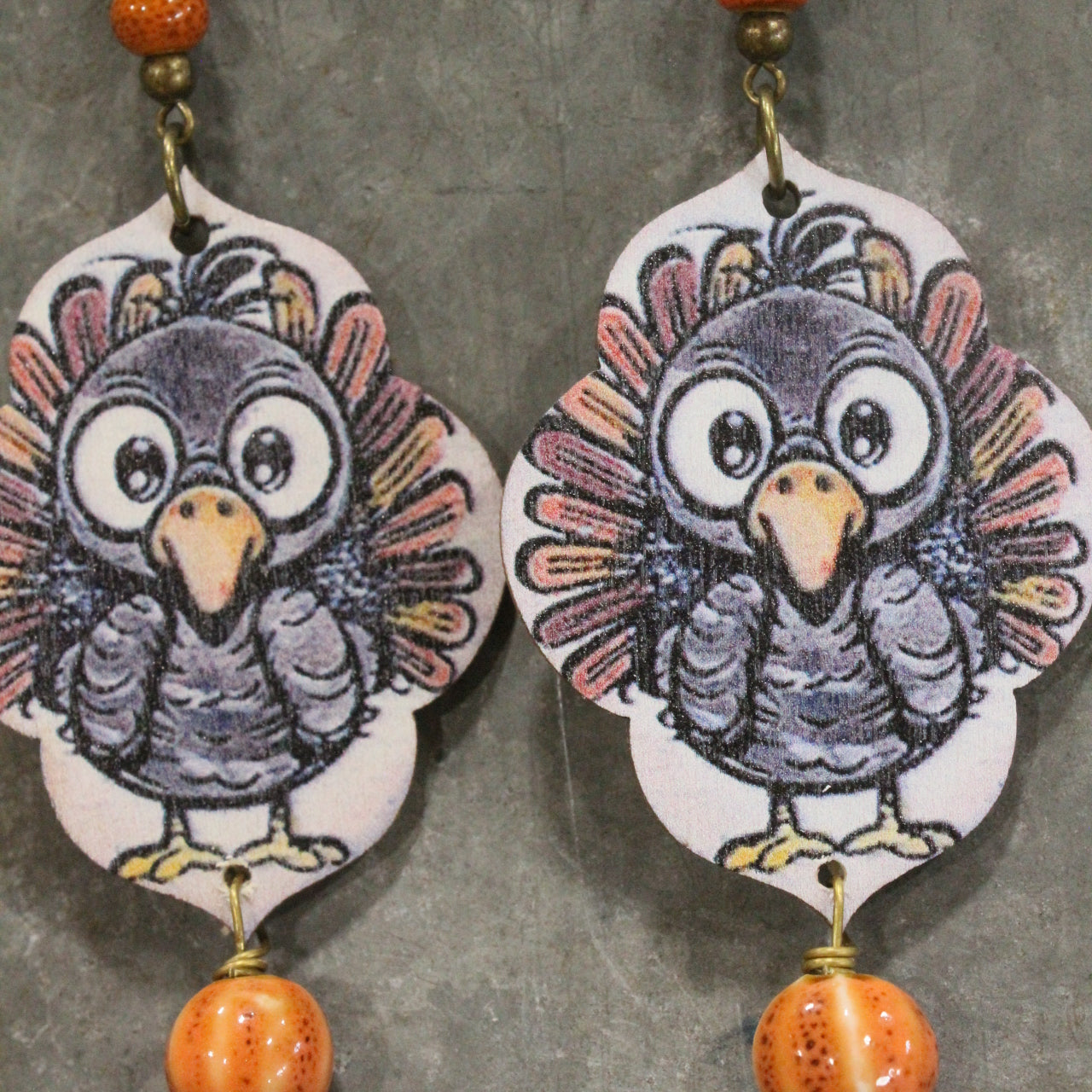 Fall Pumpkins & A Turkey Earrings