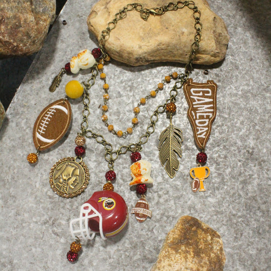 Gameday W/ the Washington Redskins/Commanders Charm'd Necklace