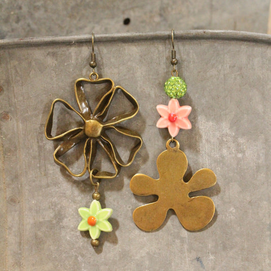 Color Explosion Summer Breeze Flower Dangle Earrings