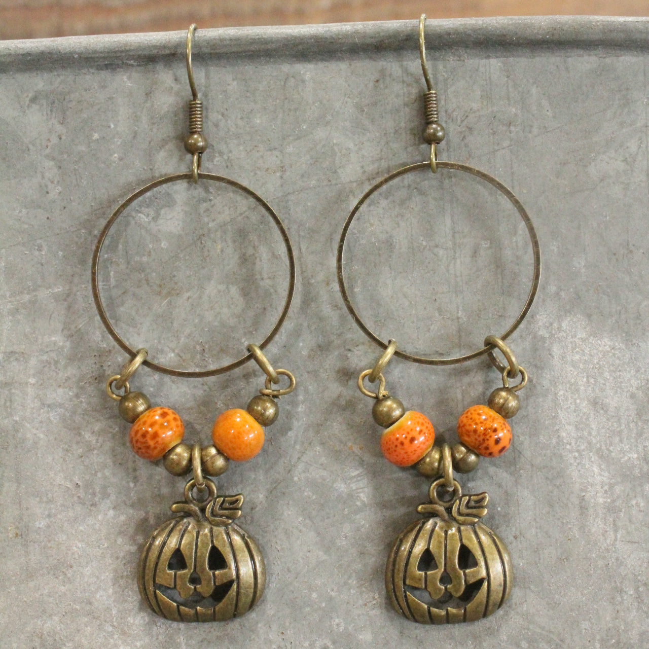 Jack-O-Lantern Hoop Earrings