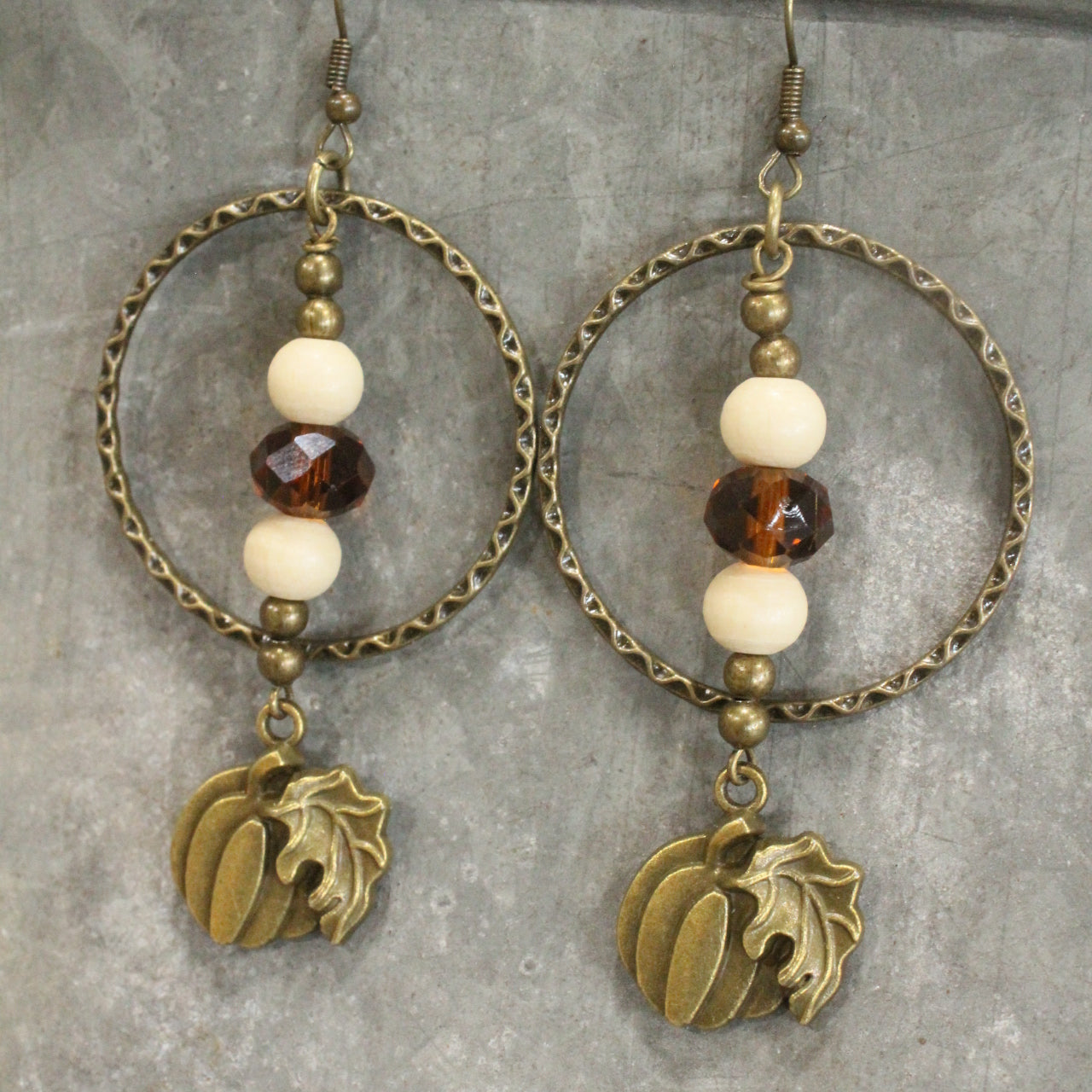 Fall Pumpkin Hoop Earrings