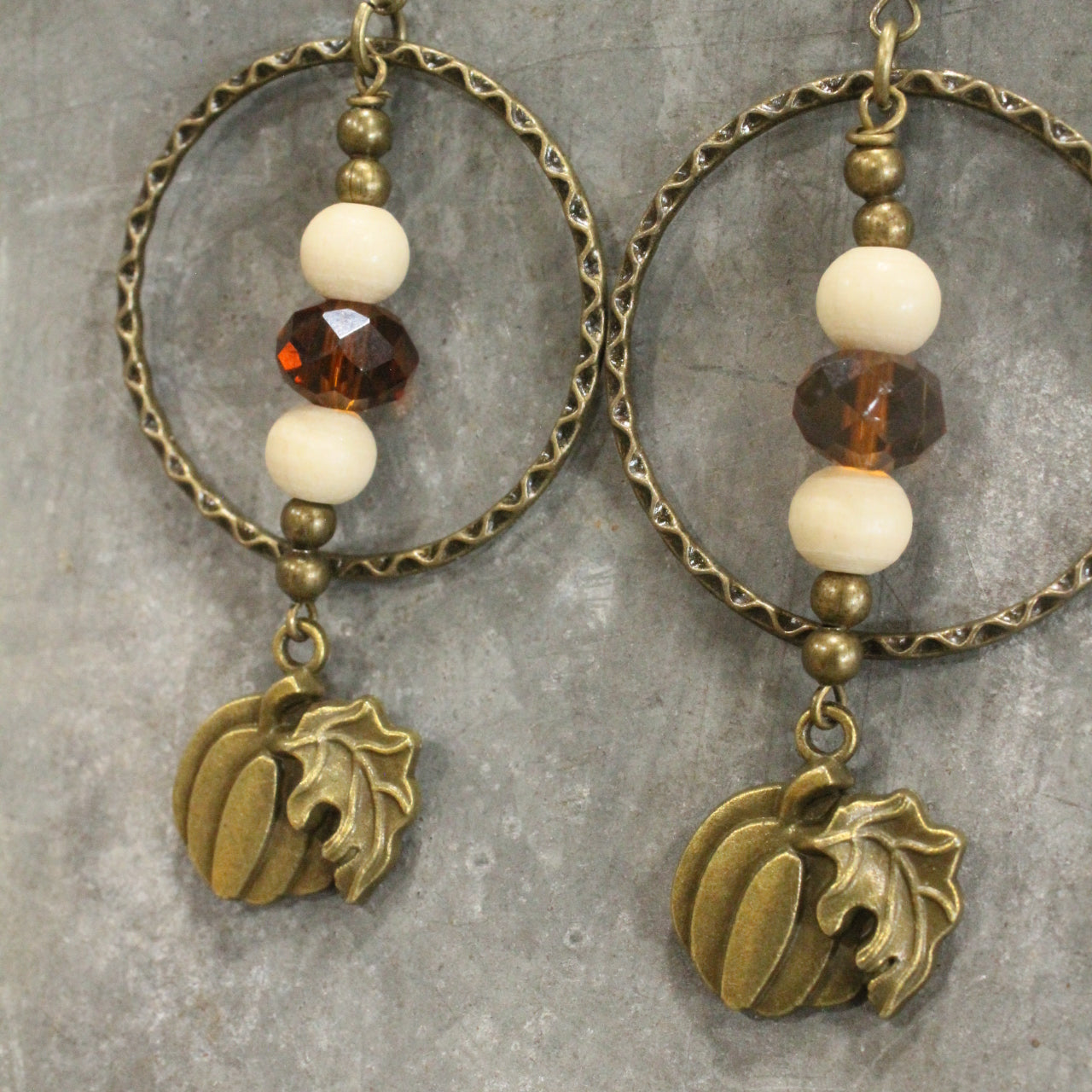 Fall Pumpkin Hoop Earrings