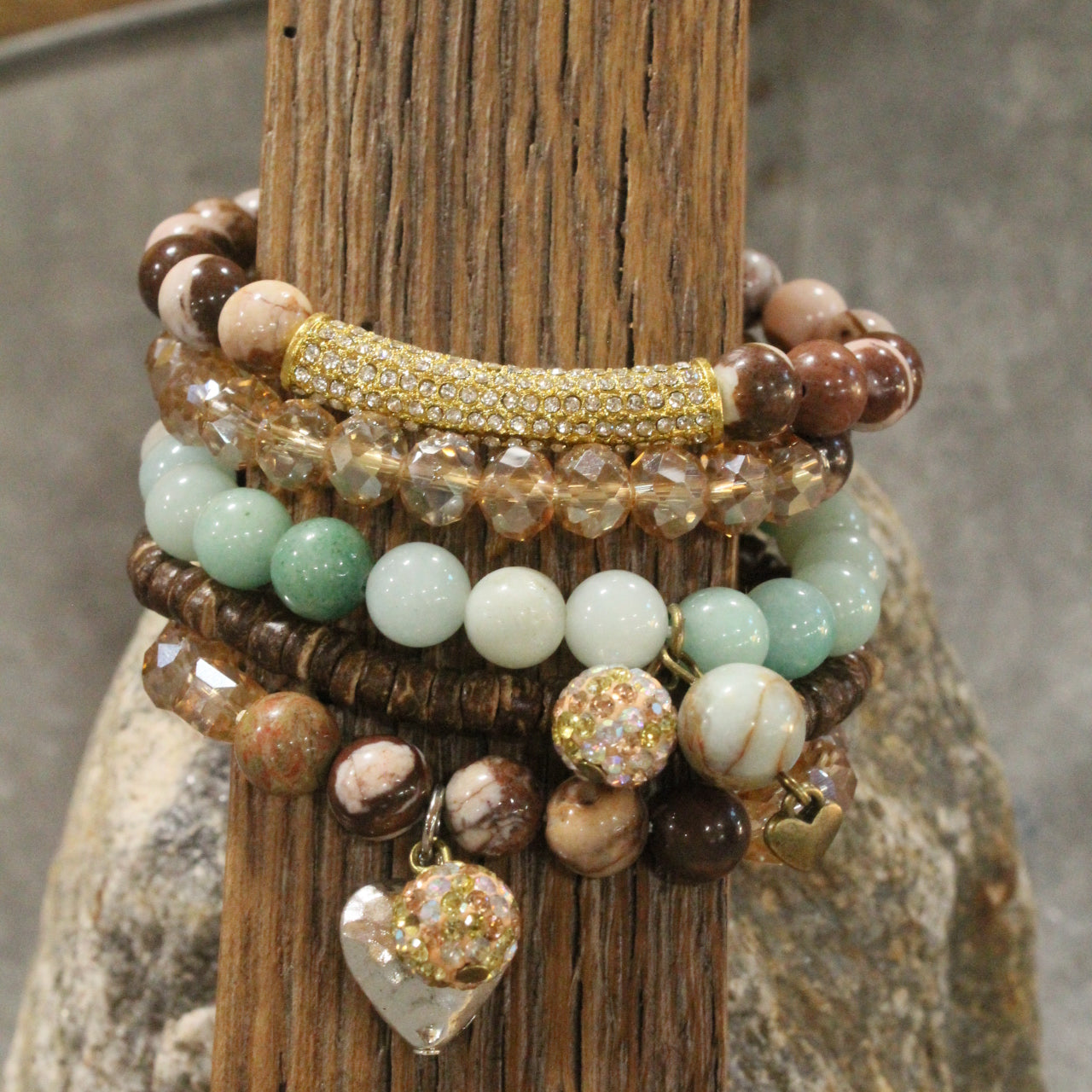 Rich & Golden Mint Bracelet Set