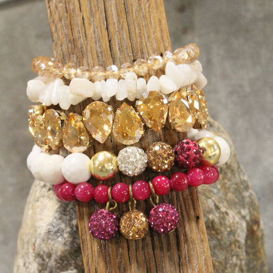 Rich & Retro Pink Bracelet Set