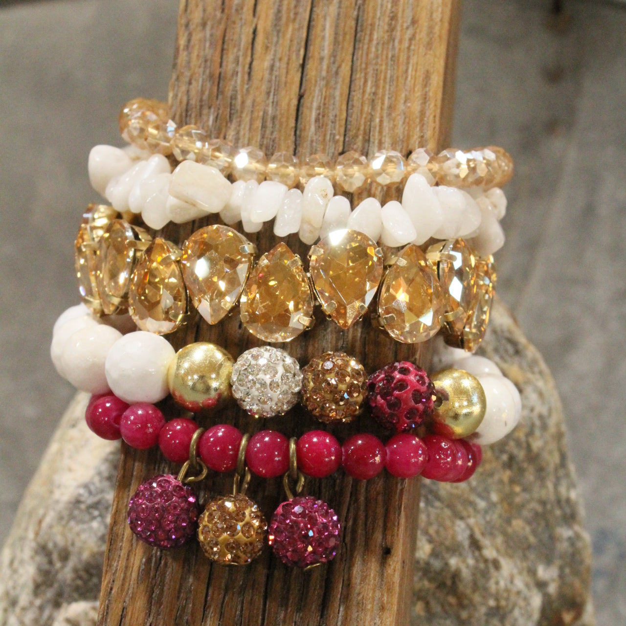 Rich & Retro Pink Bracelet Set