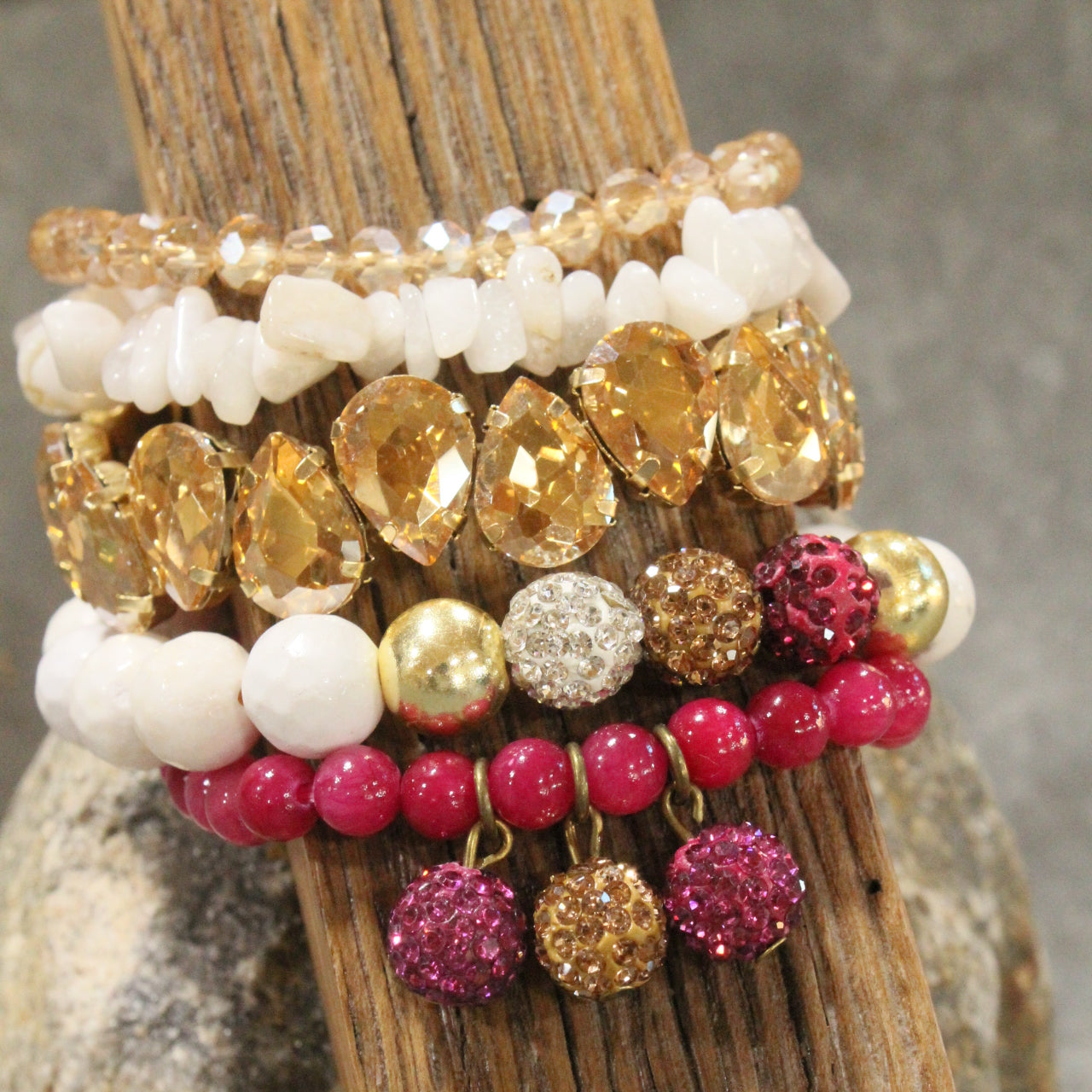 Rich & Retro Pink Bracelet Set