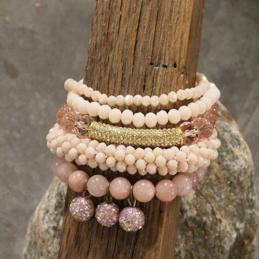 Rich & Golden Pink Bracelet Set
