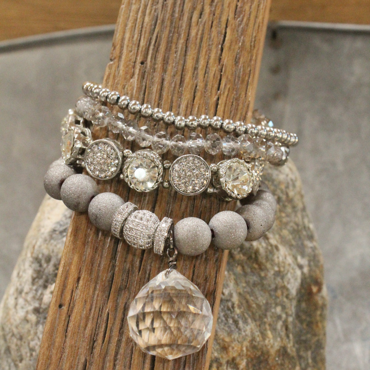 Rich In Silver Bracelet Set