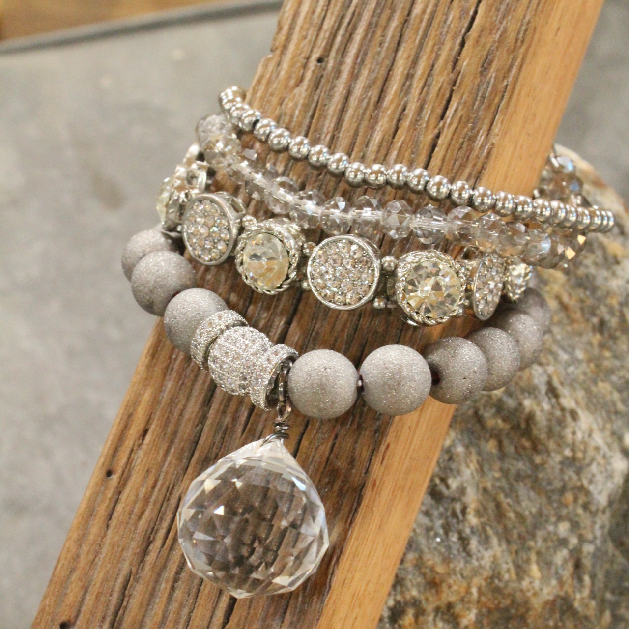 Rich In Silver Bracelet Set