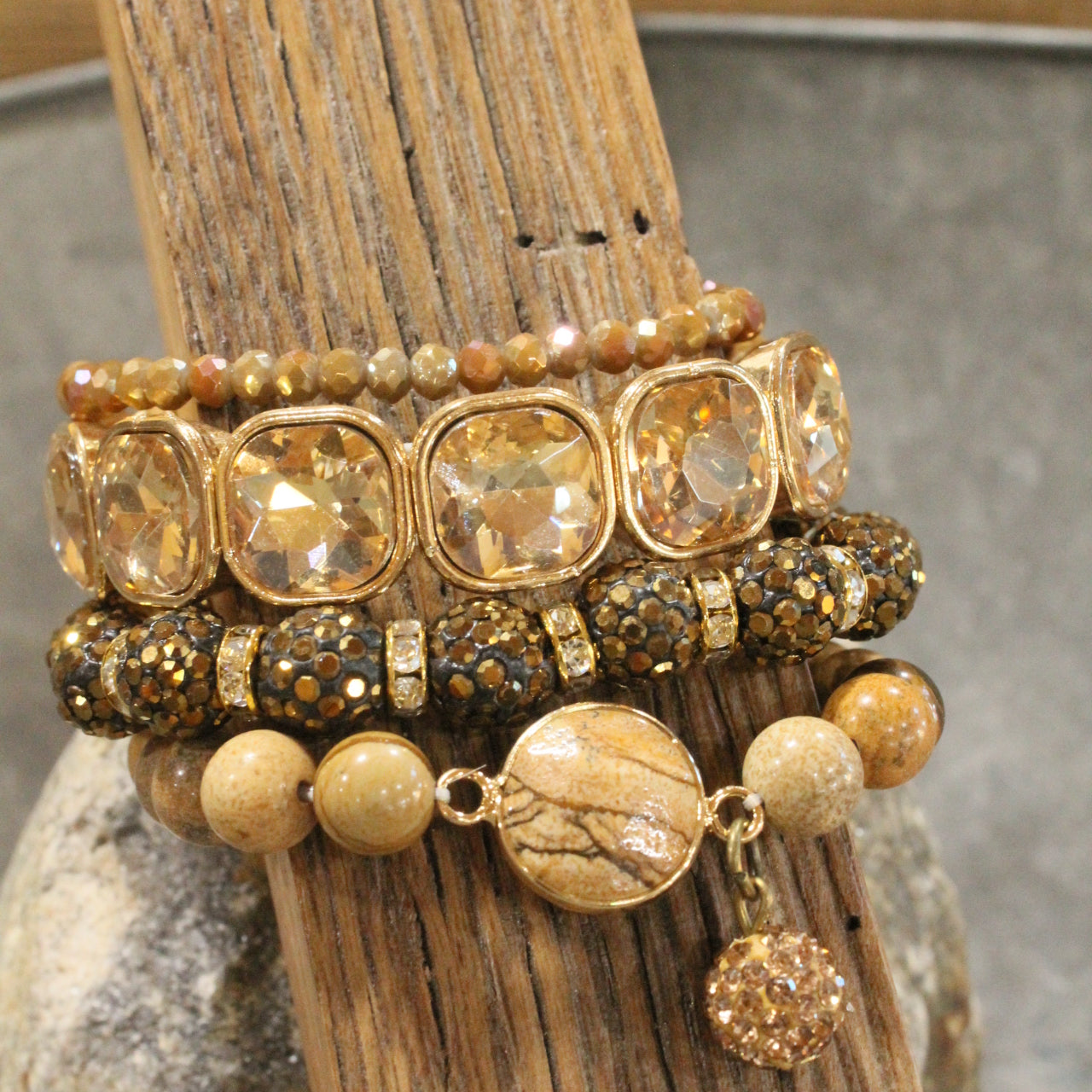 Rich & Golden Bronze Bracelet Set