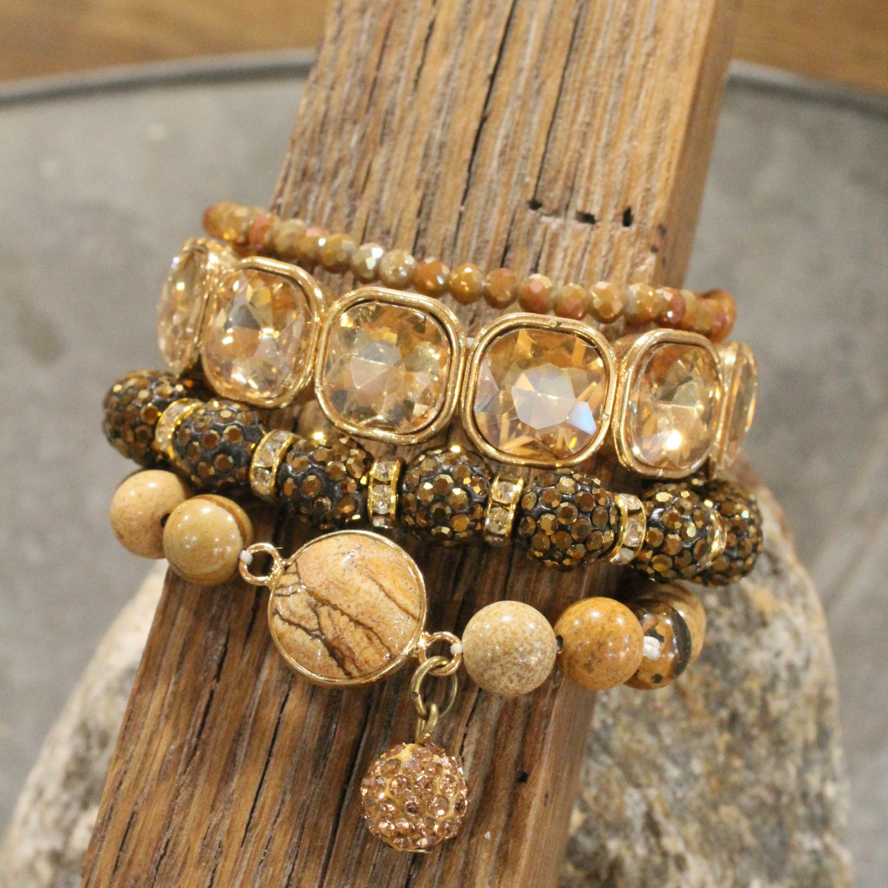 Rich & Golden Bronze Bracelet Set