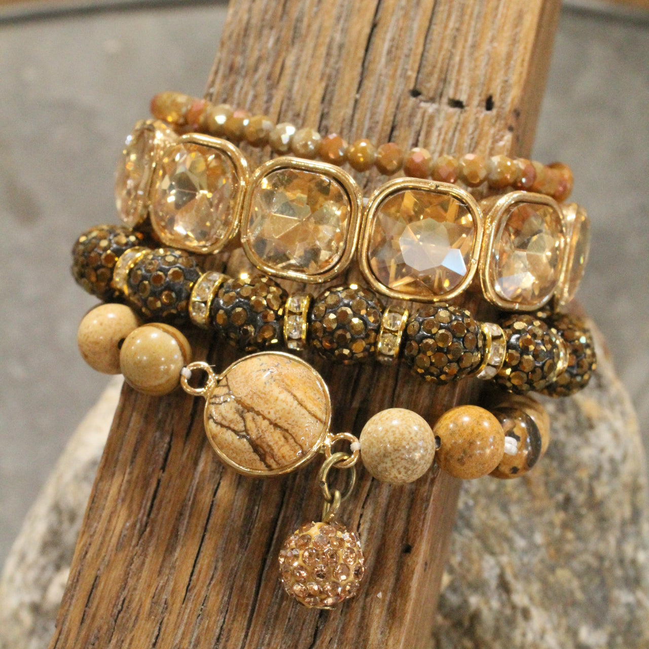 Rich & Golden Bronze Bracelet Set