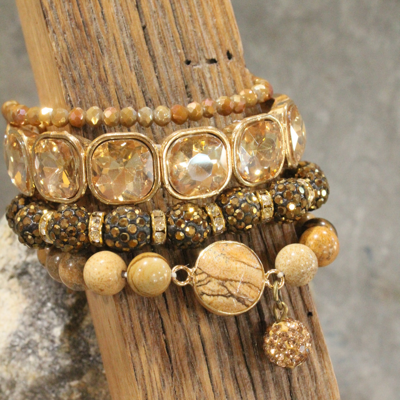 Rich & Golden Bronze Bracelet Set