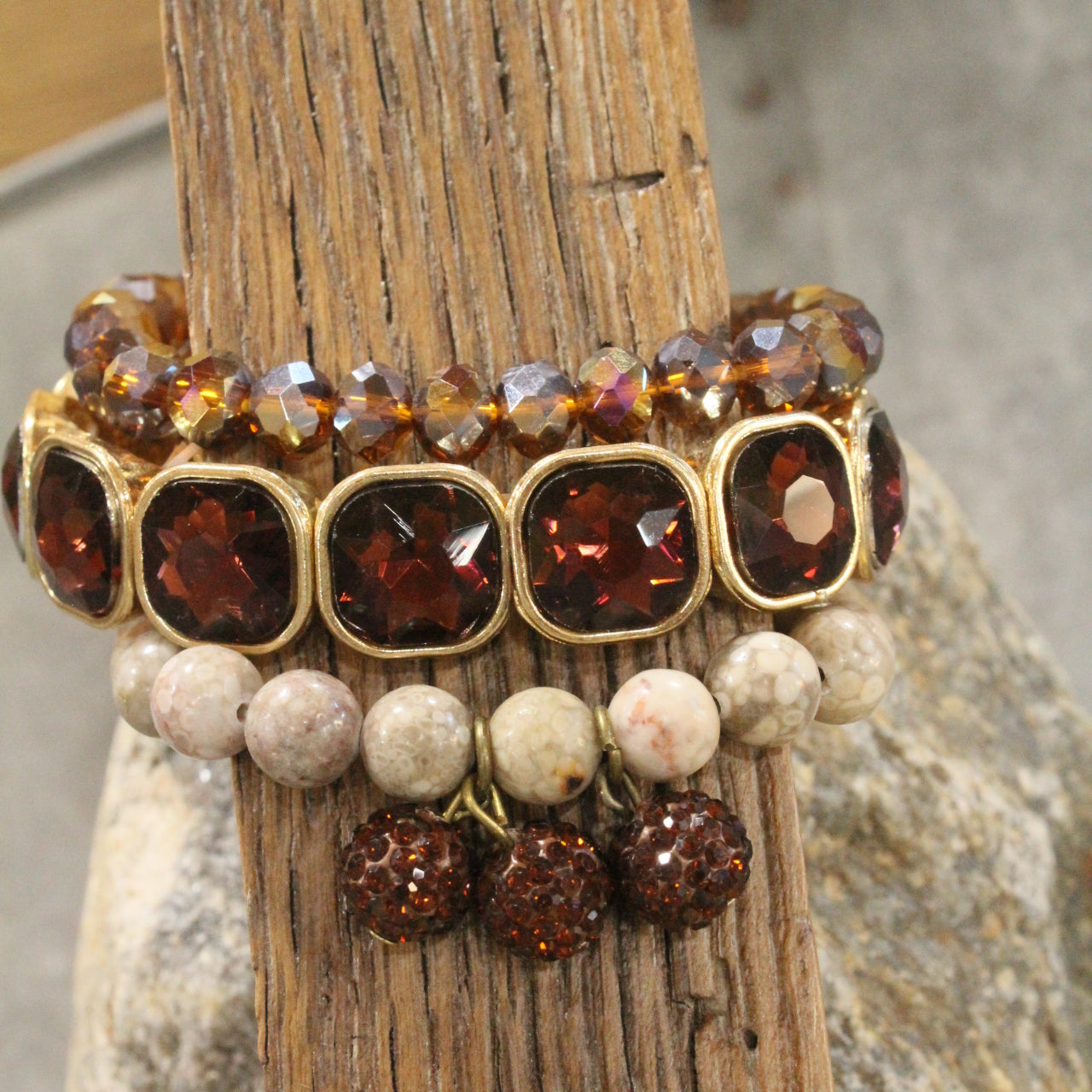Rich & Golden Plum Bracelet Set