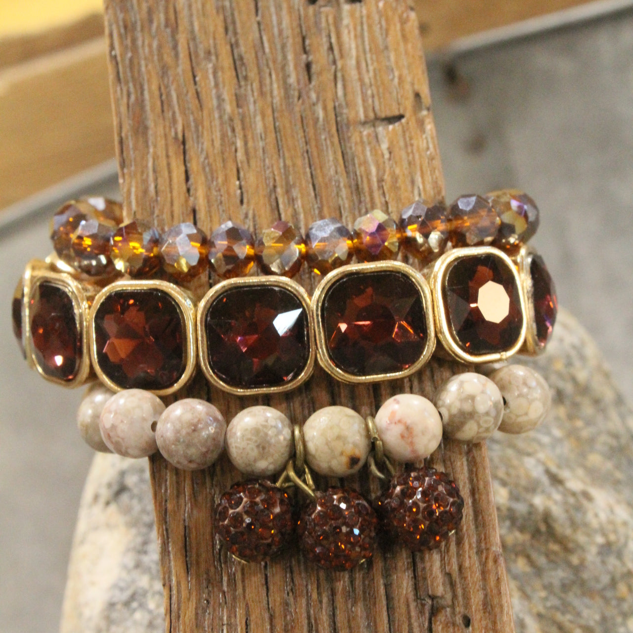 Rich & Golden Plum Bracelet Set