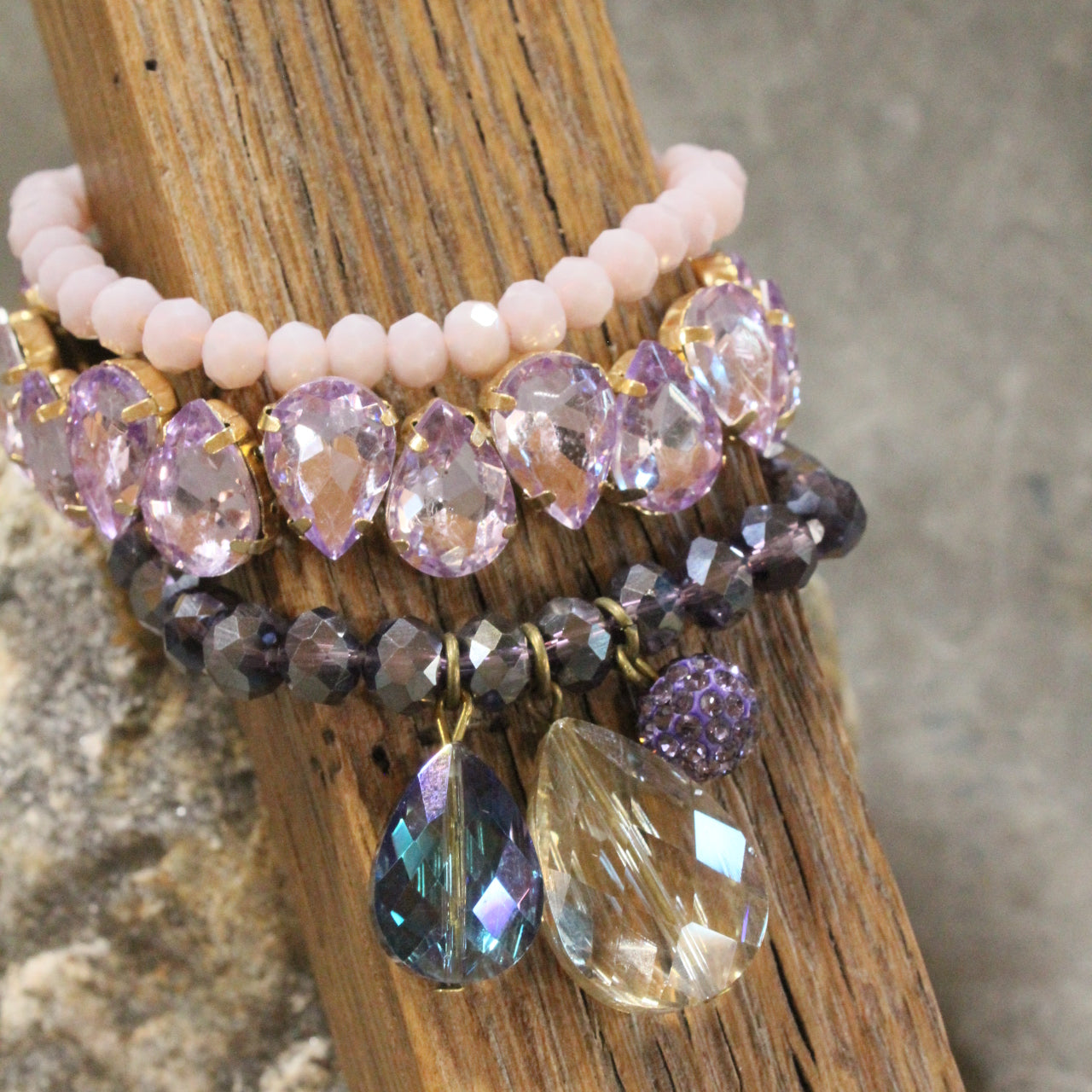 Rich & Golden Lavender Bracelet Set