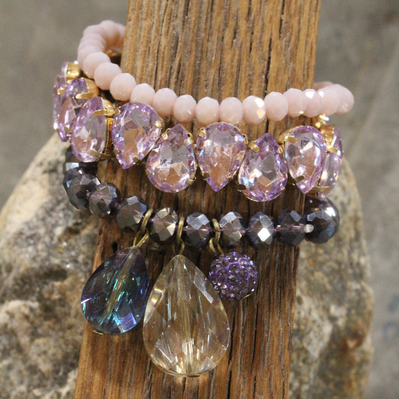 Rich & Golden Lavender Bracelet Set