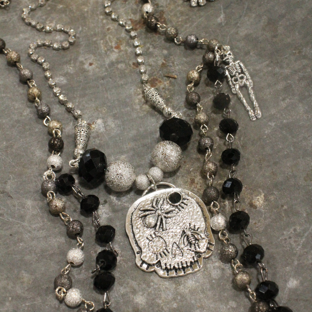 Skulls & Skeletons Triple Layered Necklace