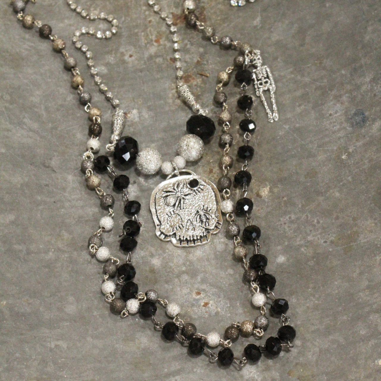 Skulls & Skeletons Triple Layered Necklace