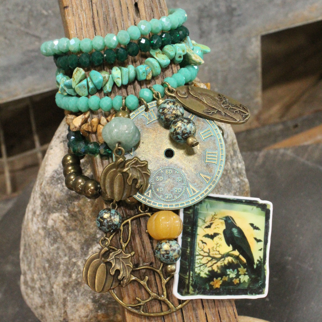 Spooky Night Sky Patina Charm'd Bracelet Set