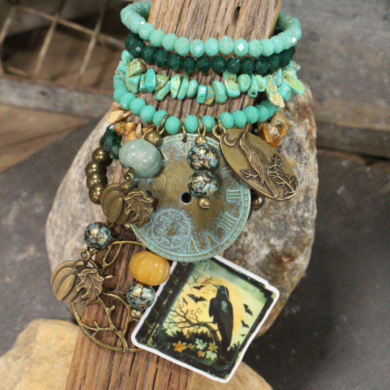 Spooky Night Sky Patina Charm'd Bracelet Set