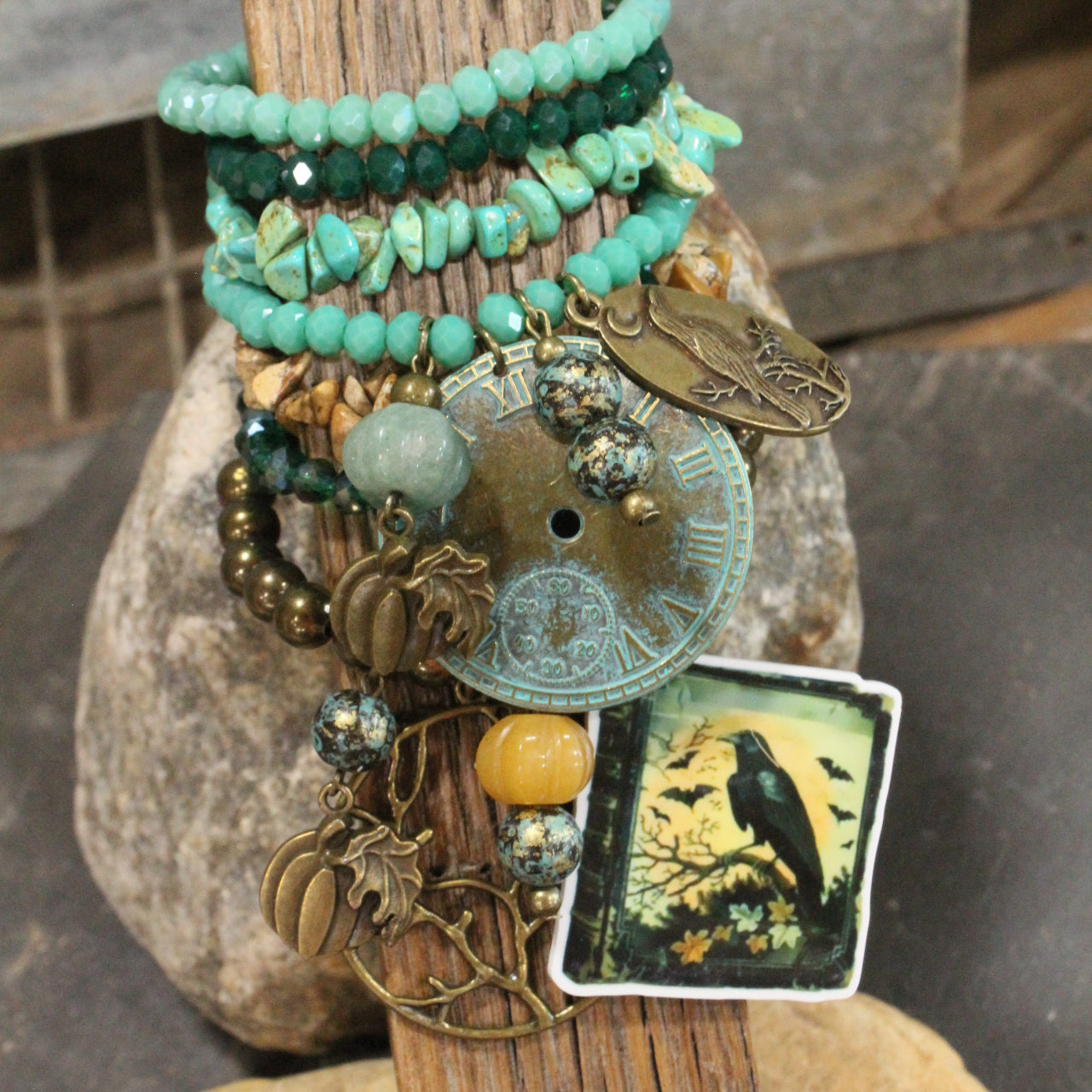 Spooky Night Sky Patina Charm'd Bracelet Set