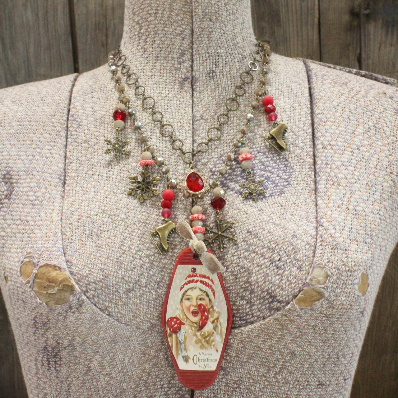 Vintage Boy Playing Charm'd Necklace