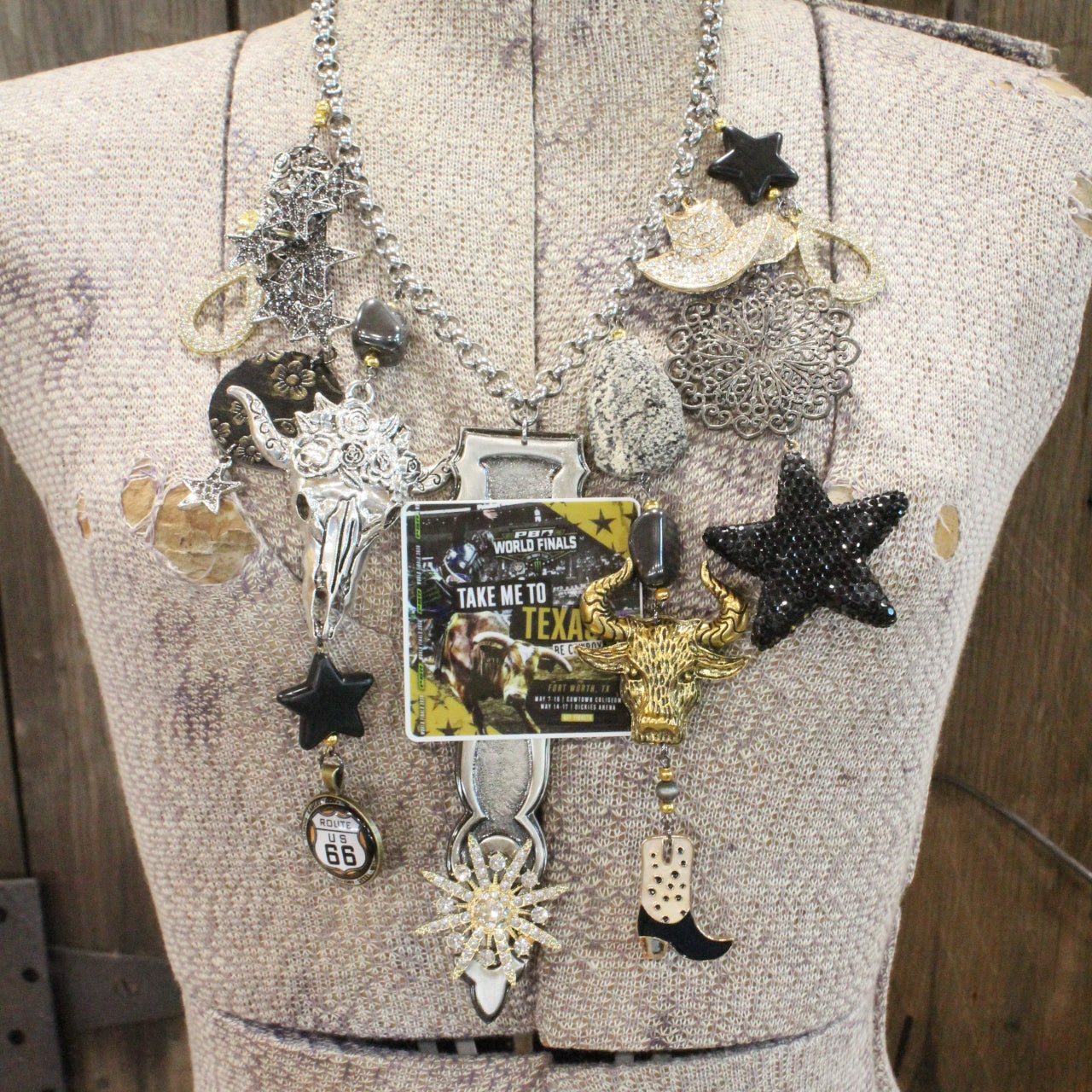 Take Me To Texas PBR Charm'd Necklace
