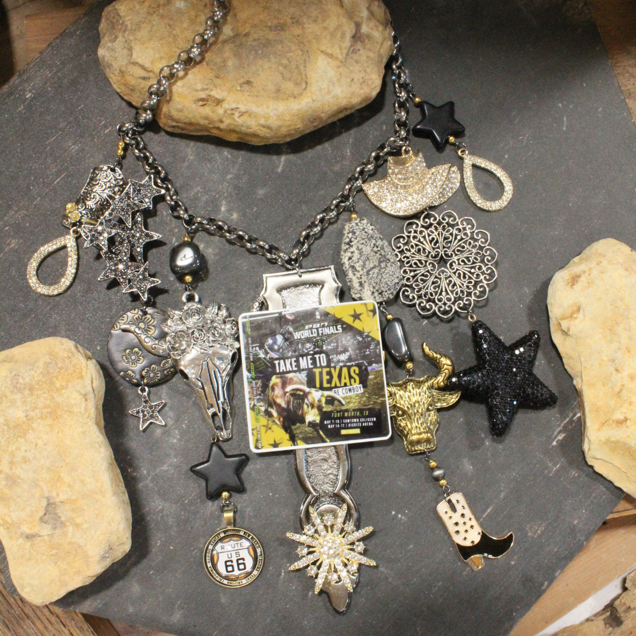 Take Me To Texas PBR Charm'd Necklace