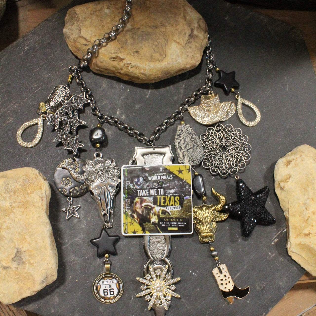 Take Me To Texas PBR Charm'd Necklace