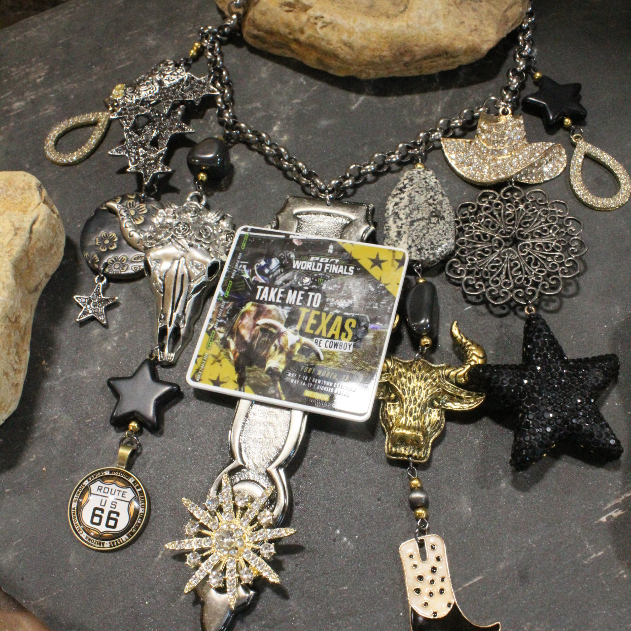 Take Me To Texas PBR Charm'd Necklace