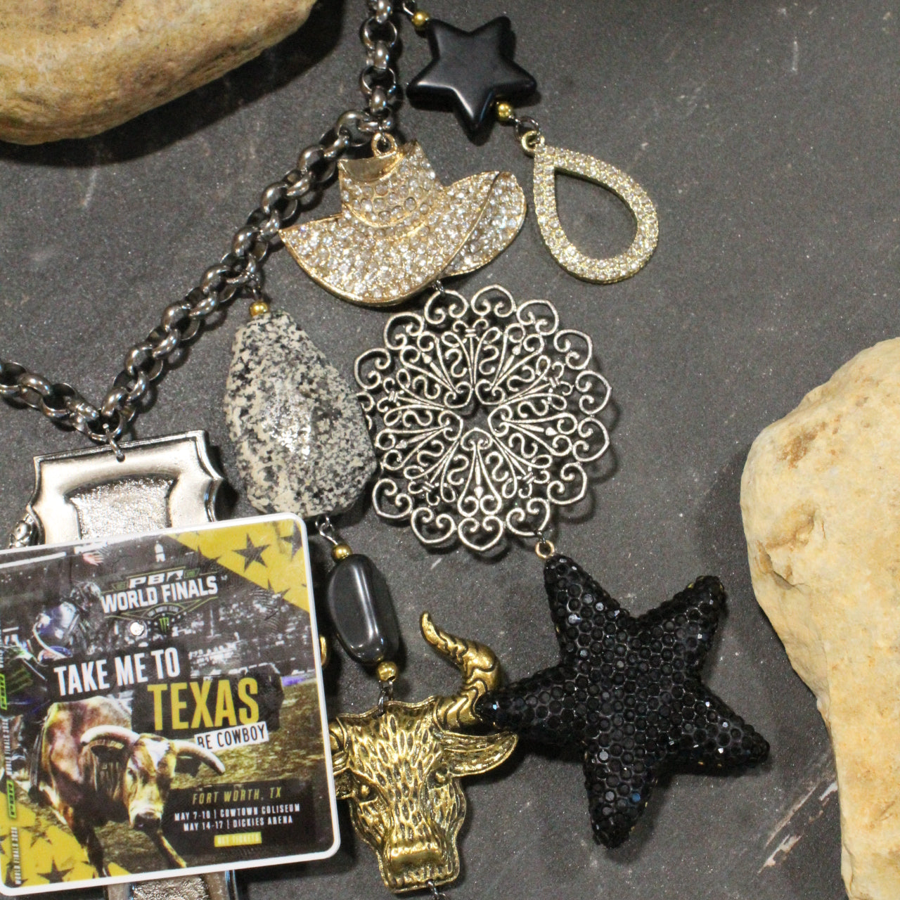 Take Me To Texas PBR Charm'd Necklace