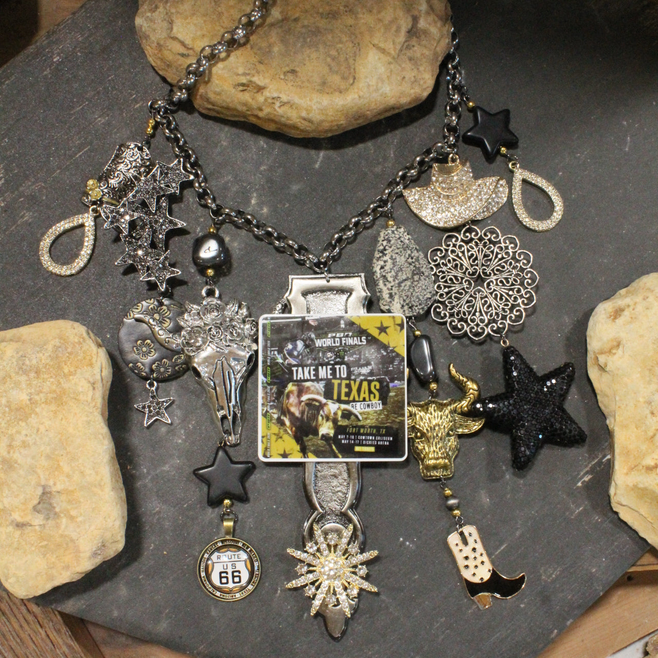 Take Me To Texas PBR Charm'd Necklace