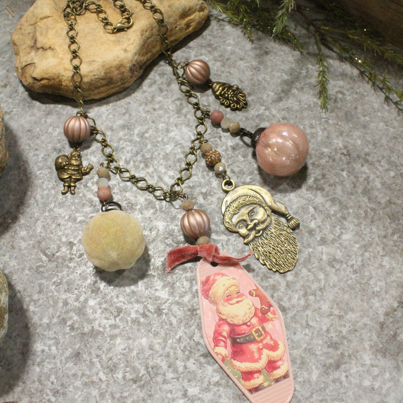 Vintage Old Saint Nick Charm'd Necklace