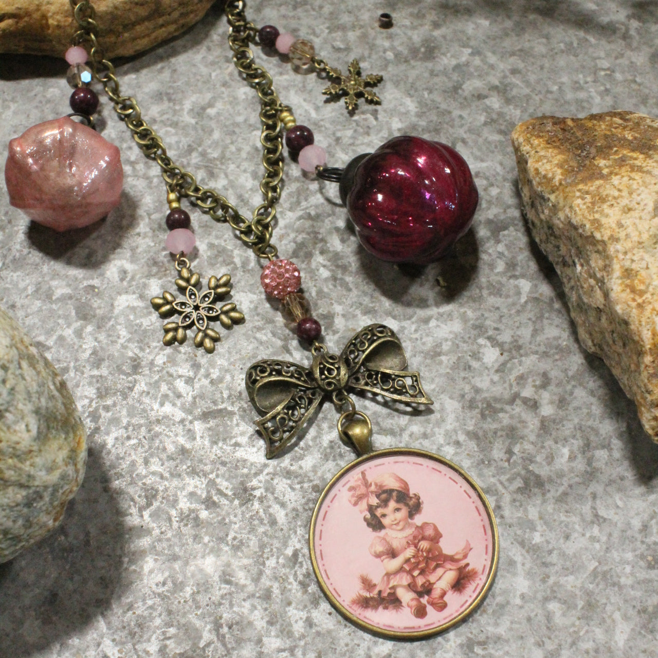 Vintage Ribbon Wonders Charm'd Necklace