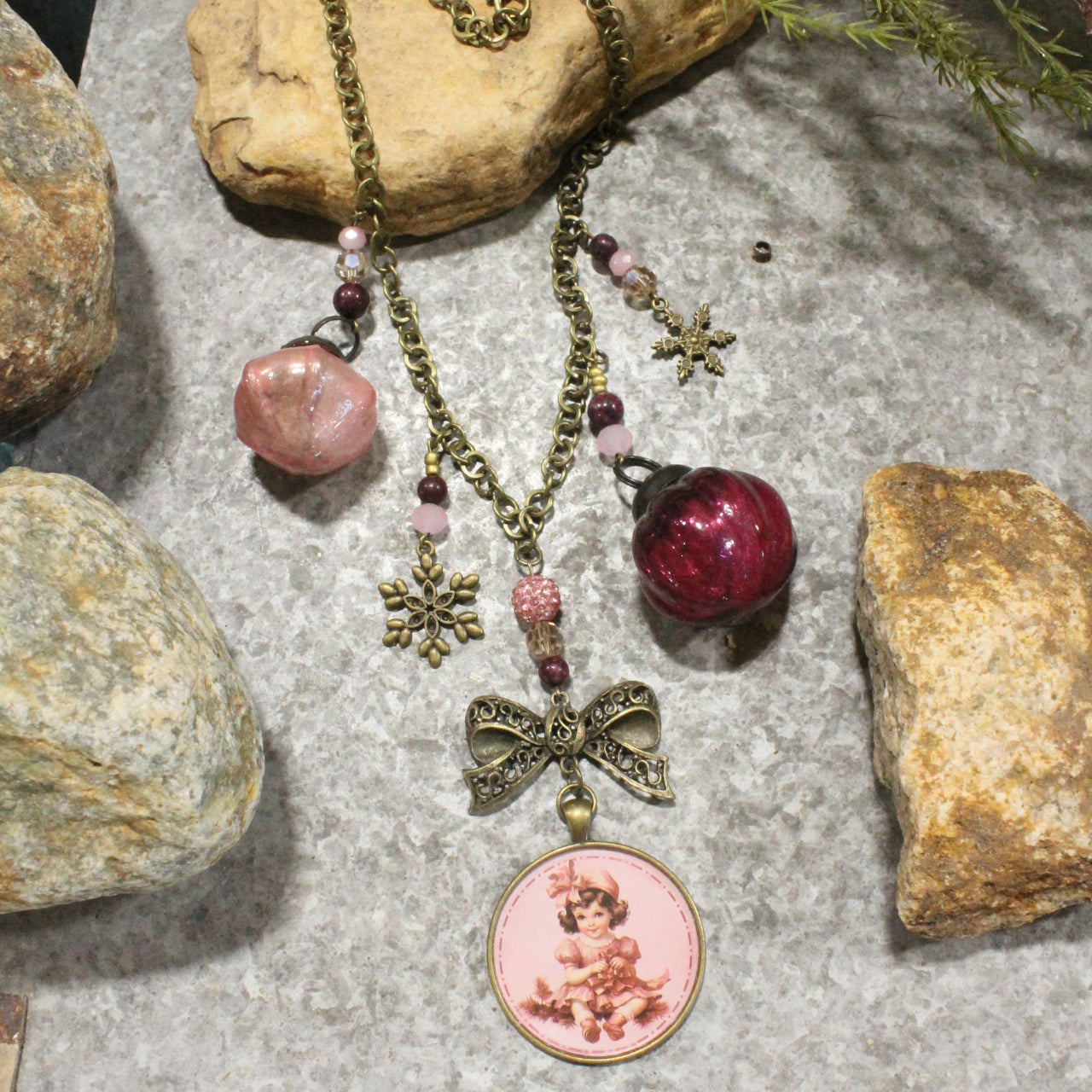 Vintage Ribbon Wonders Charm'd Necklace