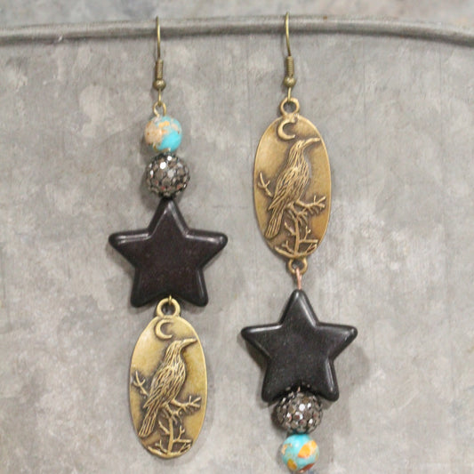 Flourishing Ravens Dangle Earrings