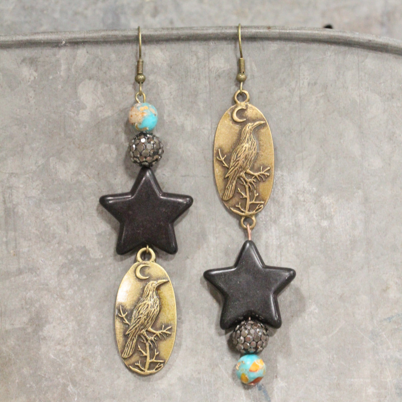 Flourishing Ravens Dangle Earrings