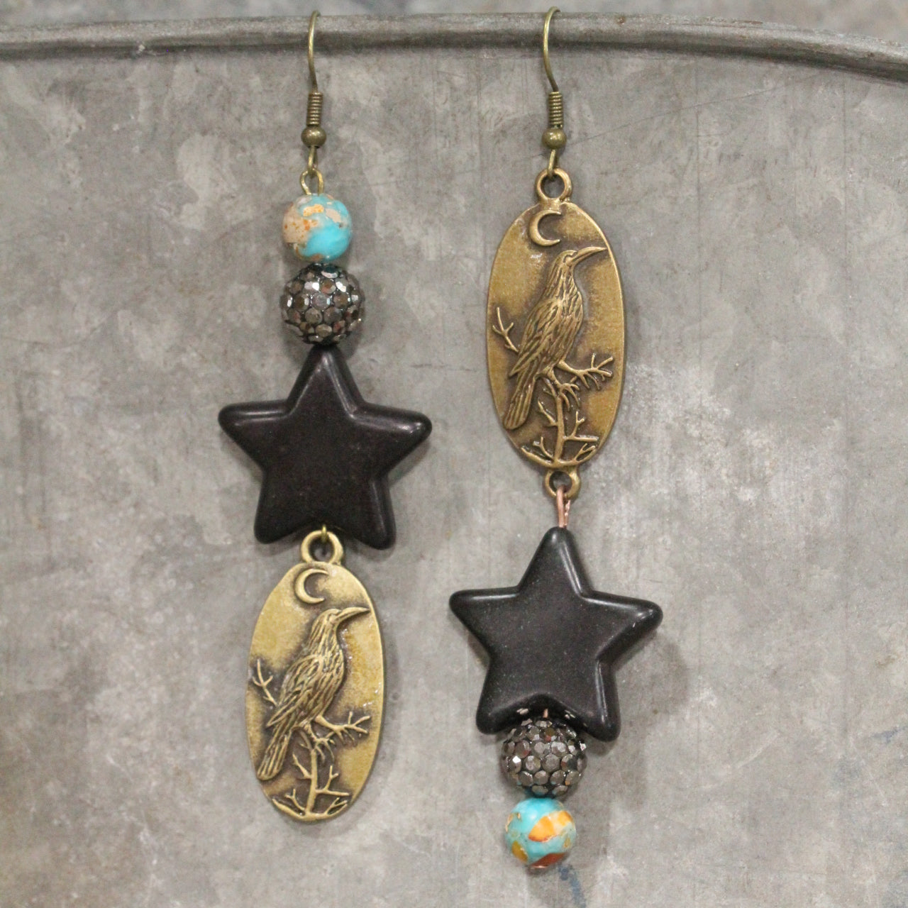 Flourishing Ravens Dangle Earrings