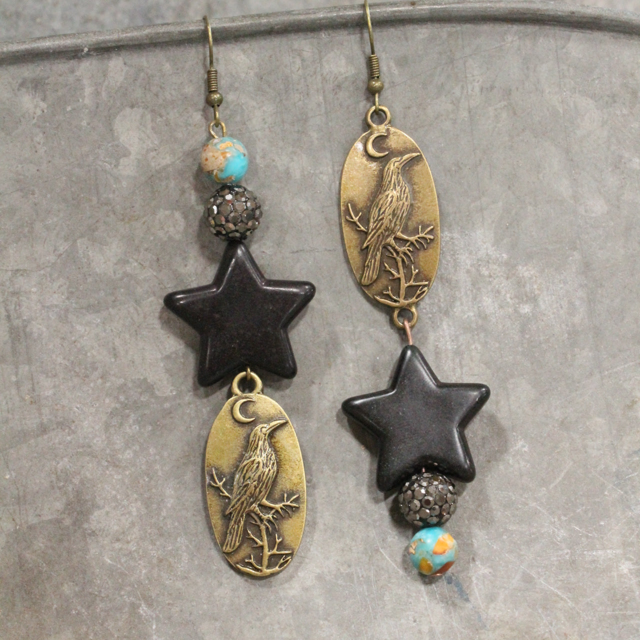 Flourishing Ravens Dangle Earrings