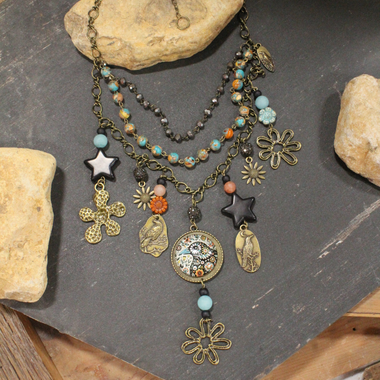 Flourishing Ravens Charm'd Necklace