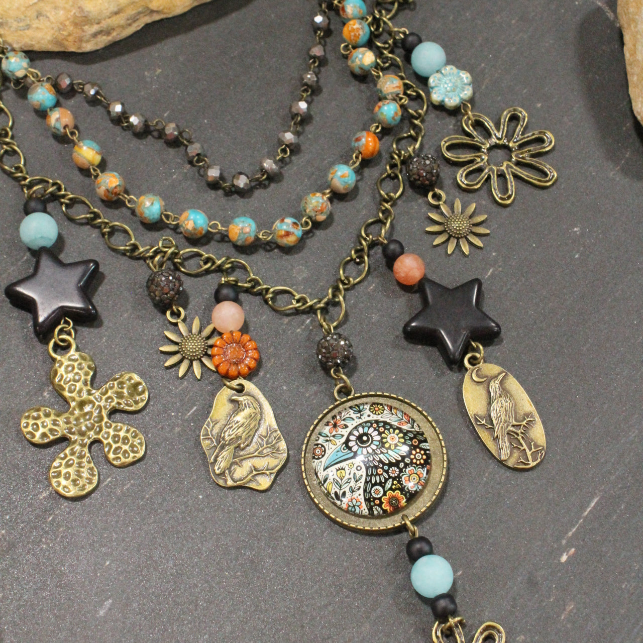 Flourishing Ravens Charm'd Necklace