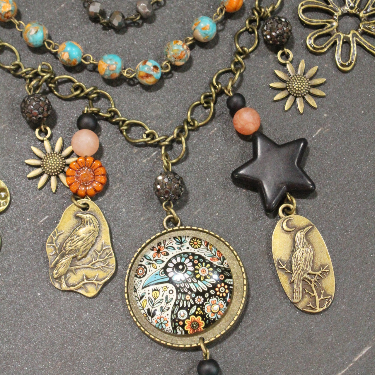 Flourishing Ravens Charm'd Necklace