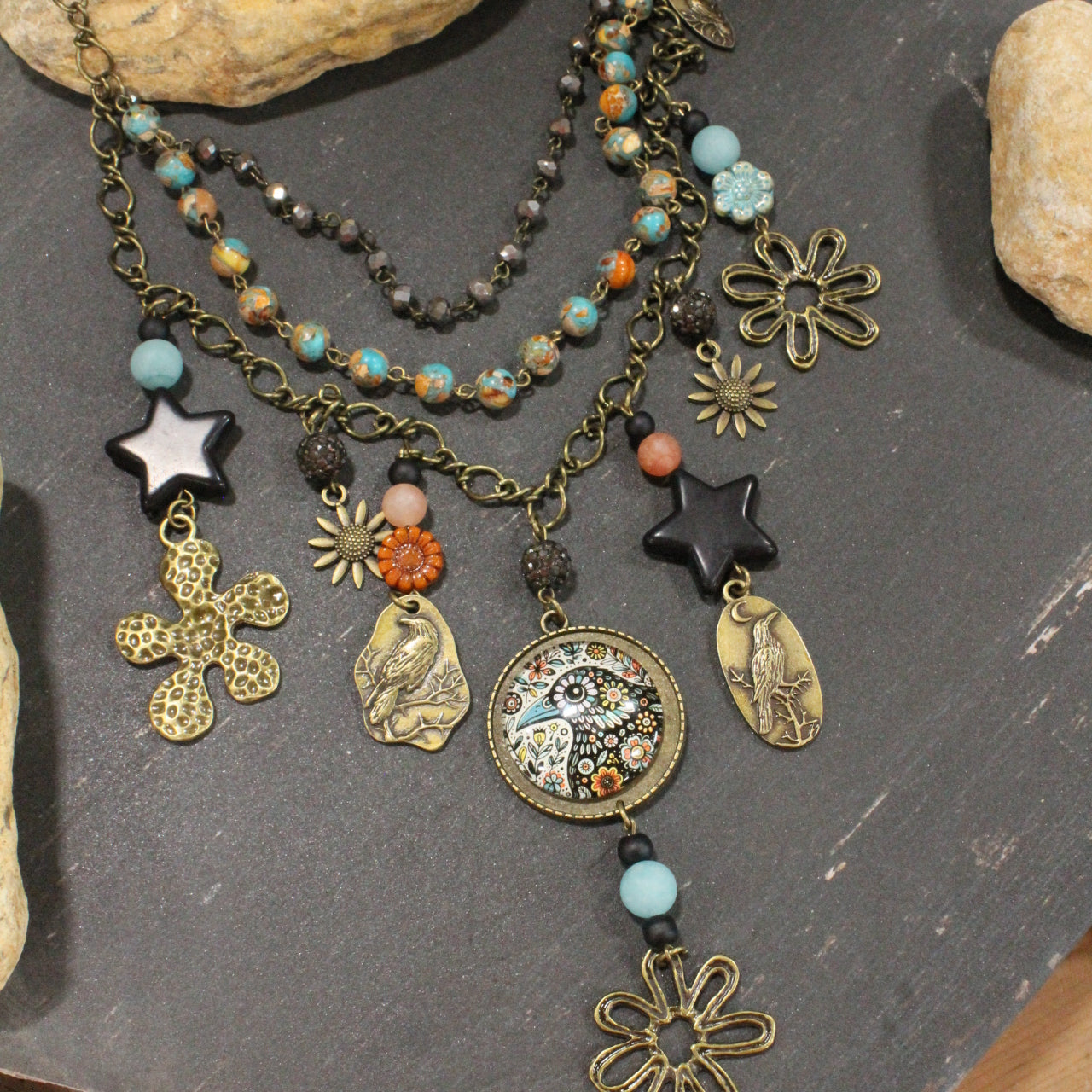 Flourishing Ravens Charm'd Necklace