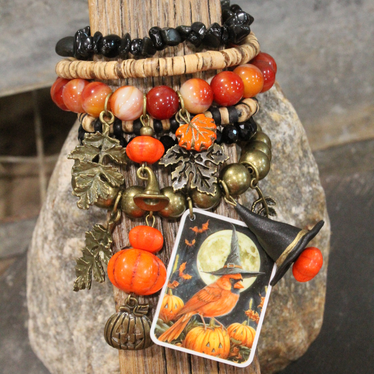 Falling For Cardinals Charm'd Bracelet Set