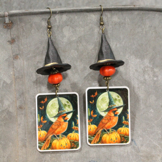 Falling For Cardinals Dangle Earrings