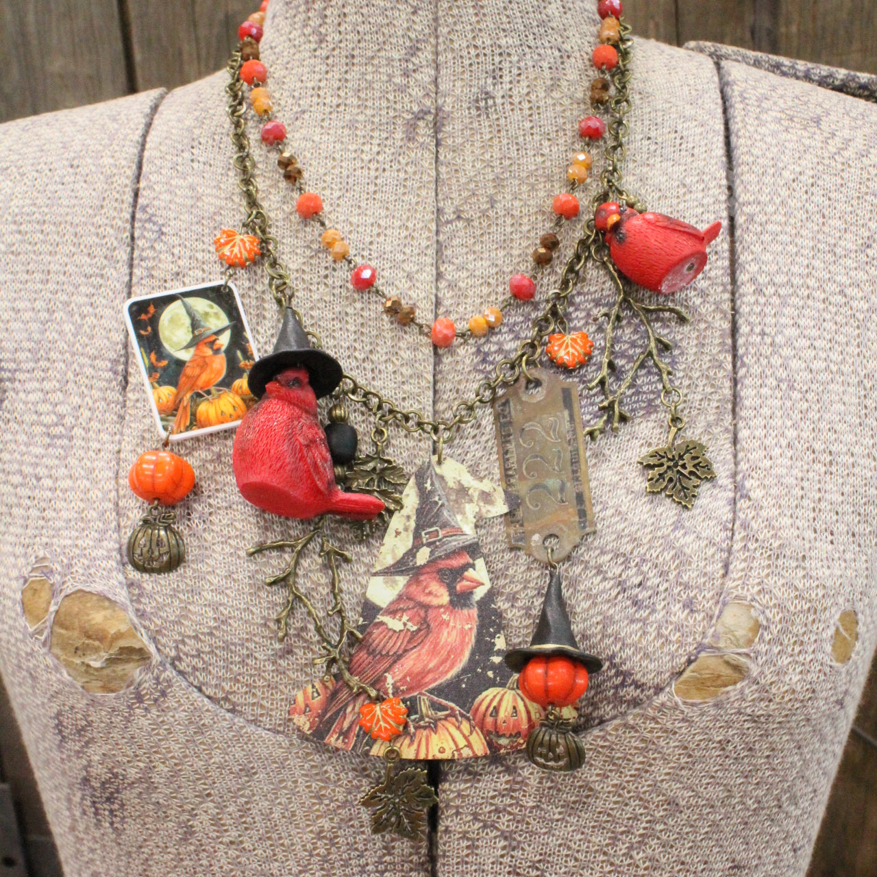 Falling For Cardinals Charm'd Necklace
