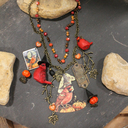 Falling For Cardinals Charm'd Necklace