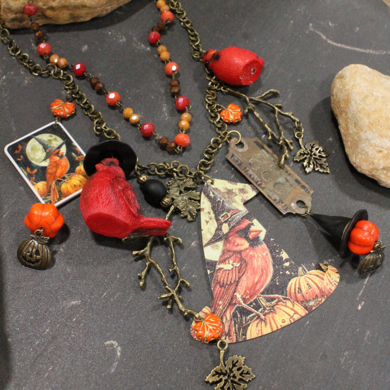 Falling For Cardinals Charm'd Necklace